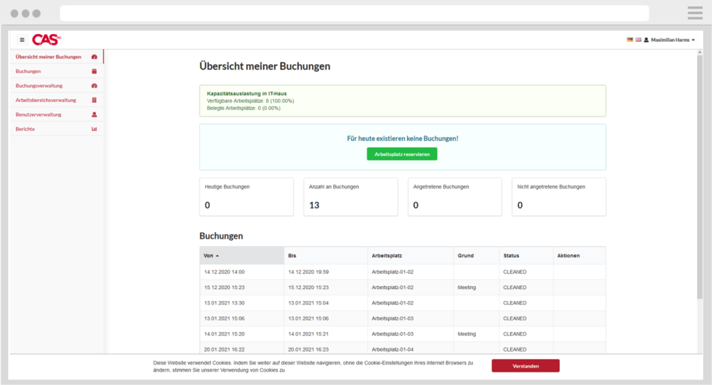 CAS_MDS_hero CAS MDS Übersicht Buchungen