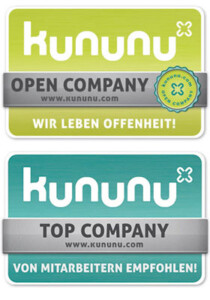 kununu-Auszeichnung Open Company und Top Company